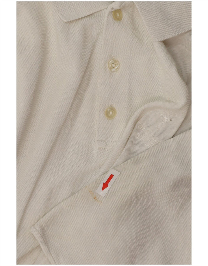 TRUSSARDI Mens Polo Shirt XL White Cotton