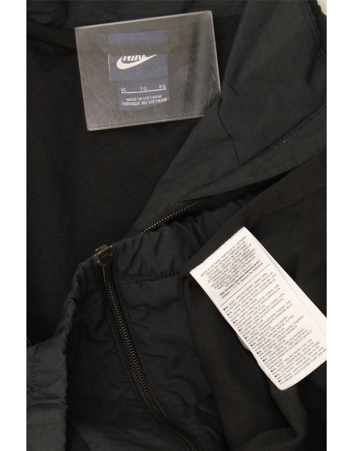 Nike Mens Tracksuit Top Jacket XL Black Colourblock Polyester