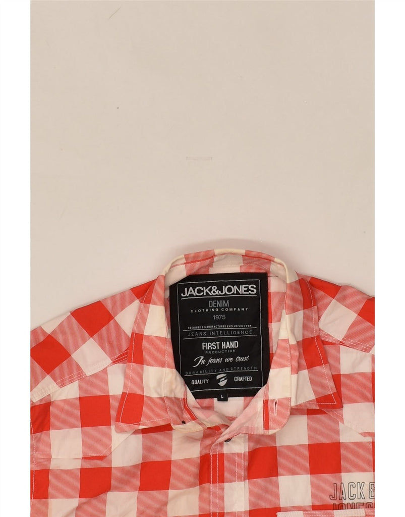 JACK & JONES Mens Shirt Large Red Check Cotton | Vintage Jack & Jones | Thrift | Second-Hand Jack & Jones | Used Clothing | Messina Hembry 