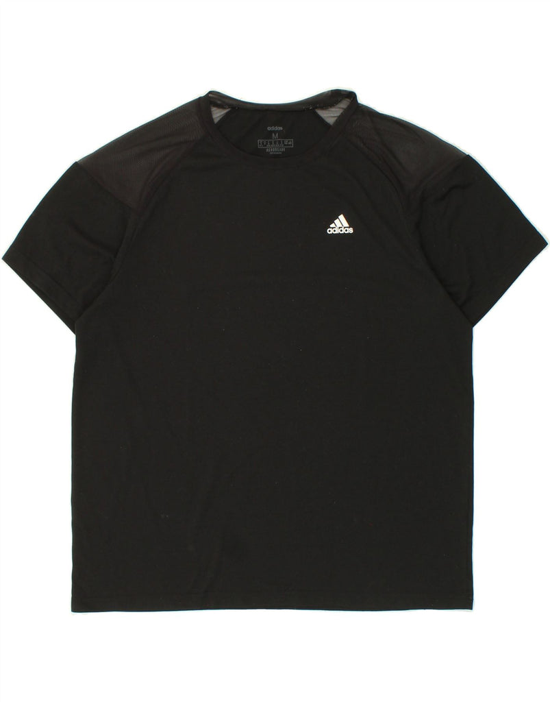 ADIDAS Womens Aeroready T-Shirt Top UK 12/14 Medium Black Vintage Adidas and Second-Hand Adidas from Messina Hembry 