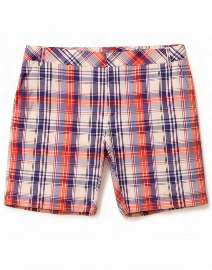 Izod Womens Chino Shorts US 6 Medium W34 Red Check Cotton