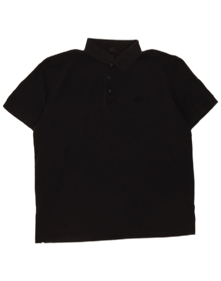 Hugo Boss Mens Polo Shirt Large Black Cotton