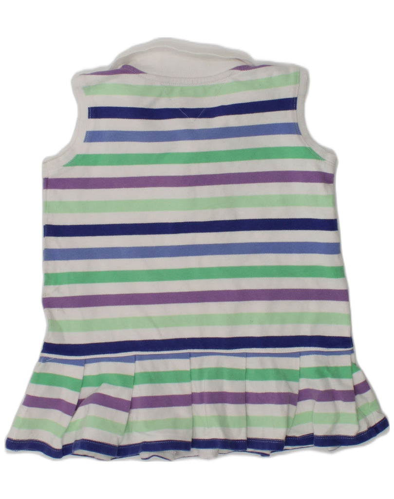 TOMMY HILFIGER Girls Sleeveless Polo Dress 3-4 Years White Striped Cotton | Vintage Tommy Hilfiger | Thrift | Second-Hand Tommy Hilfiger | Used Clothing | Messina Hembry 