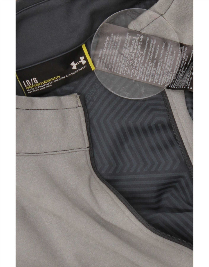 Under Armour Mens Graphic Pullover Tracksuit Top Large Grey Colourblock