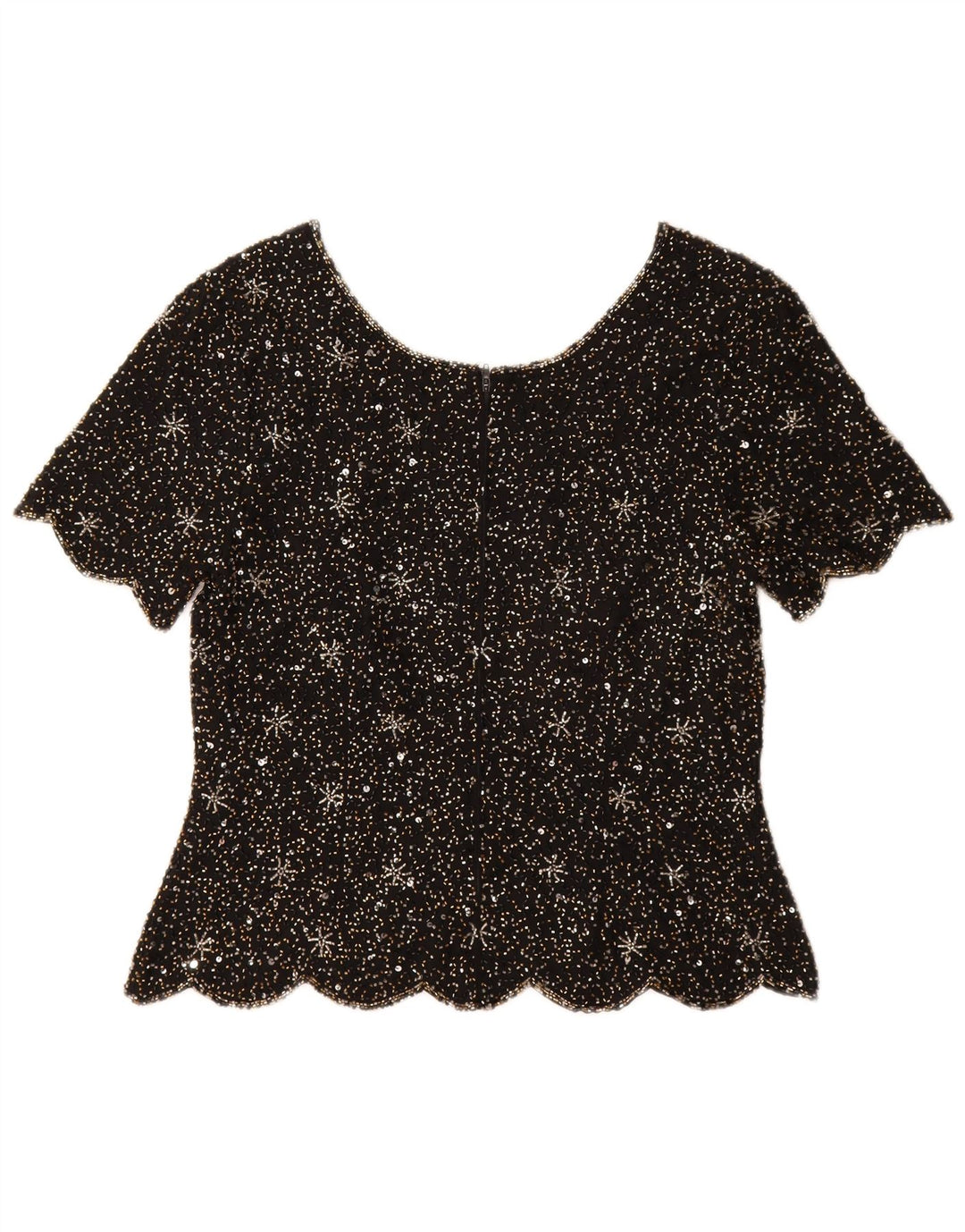 Vittoria Verani Womens Blouse Top IT 42 Medium Black Silk