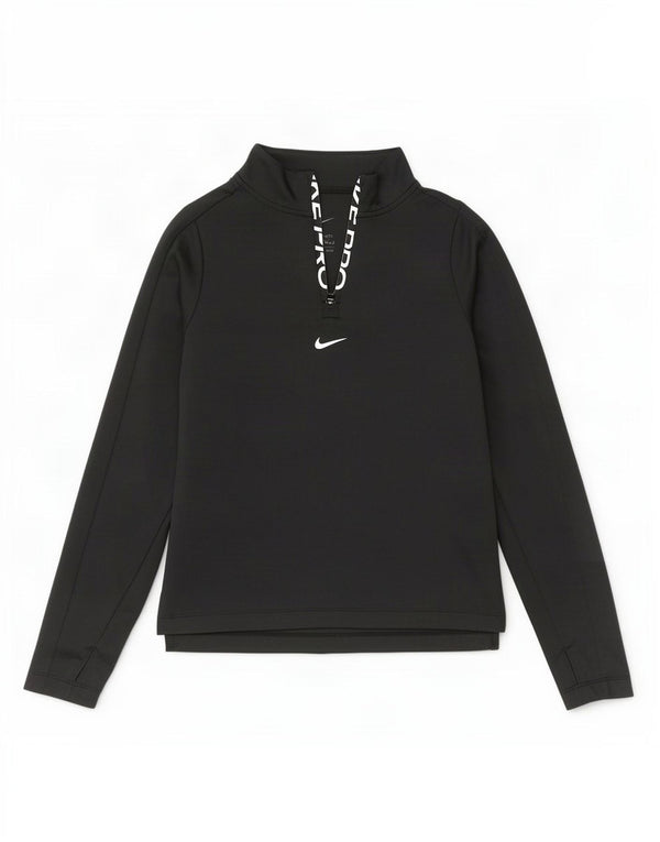 Nike Girls Dri Fit Graphic Pullover Tracksuit Top 12-13 Years Large Black