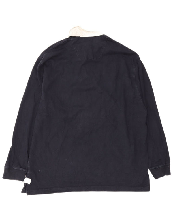 Marks & Spencer Mens Blue Harbour Rugby Polo Shirt XL Navy Blue Colourblock