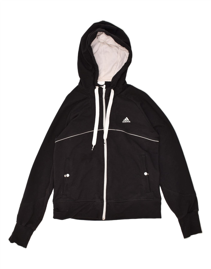 ADIDAS Boys Zip Hoodie Sweater 15-16 Years Black Cotton | Vintage Adidas | Thrift | Second-Hand Adidas | Used Clothing | Messina Hembry 