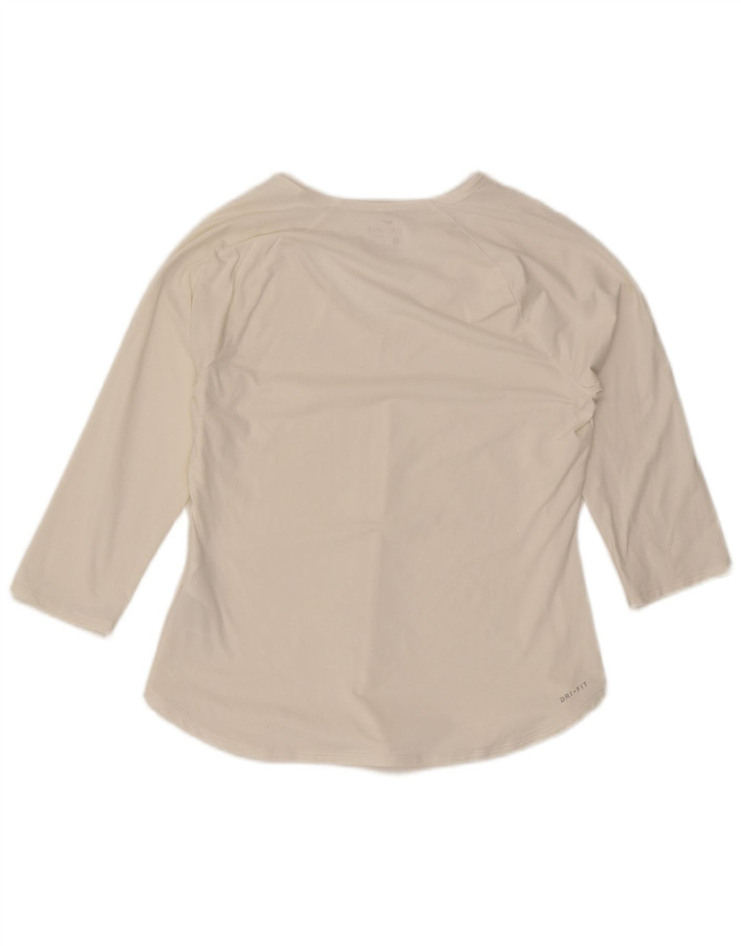 Nike Womens Dri Fit Top 3/4 Sleeve UK 12 Medium White Polyester