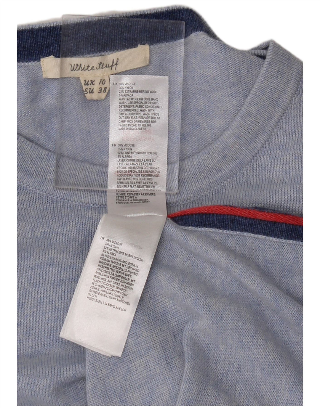 WHITE STUFF Womens Crew Neck Jumper Sweater UK 10 Small Blue Viscose