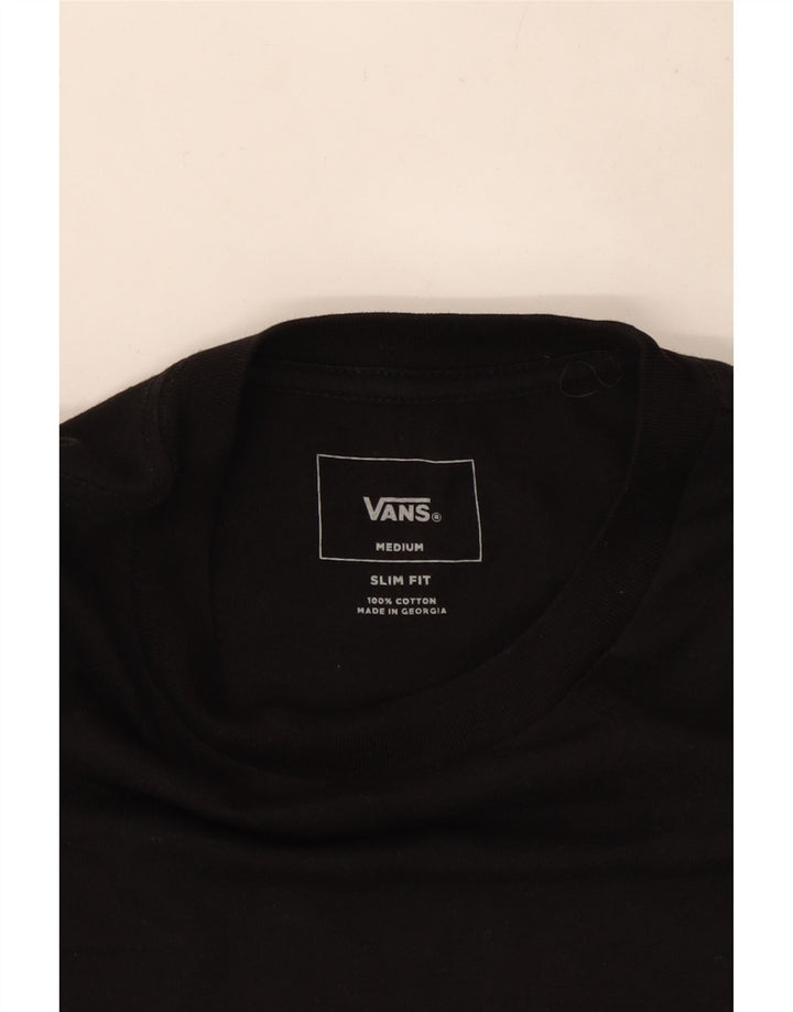 Vans Mens Slim Fit Graphic T-Shirt Top Medium Black Cotton
