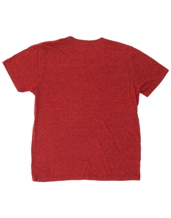 HURLEY Mens Graphic T-Shirt Top Large Red Flecked Polyester