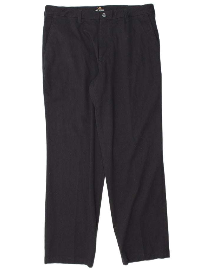 LEE Mens Straight Chino Trousers W34 L30 Navy Blue Cotton