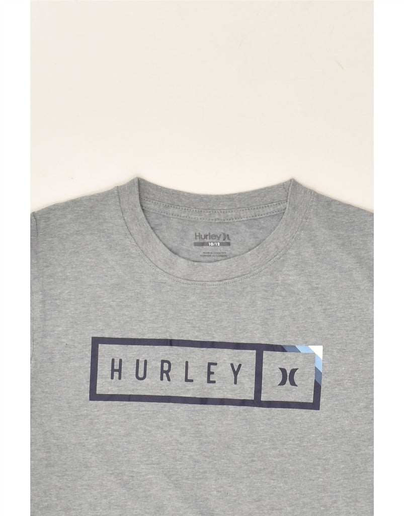 HURLEY Boys Graphic T-Shirt Top 10-11 Years Grey Cotton | Vintage Hurley | Thrift | Second-Hand Hurley | Used Clothing | Messina Hembry 