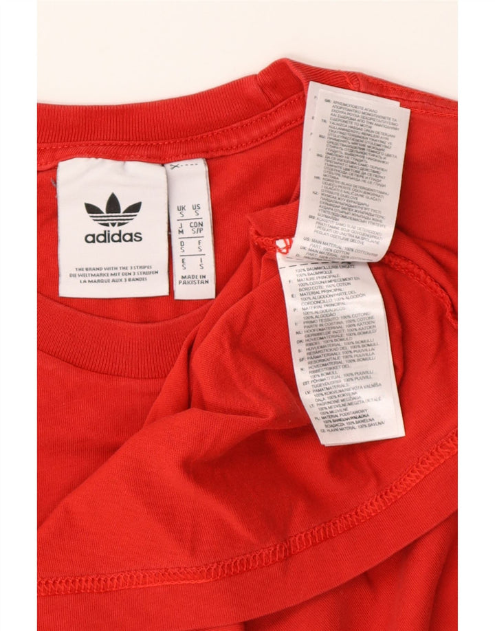 Adidas Mens T-Shirt Top Small Red Cotton