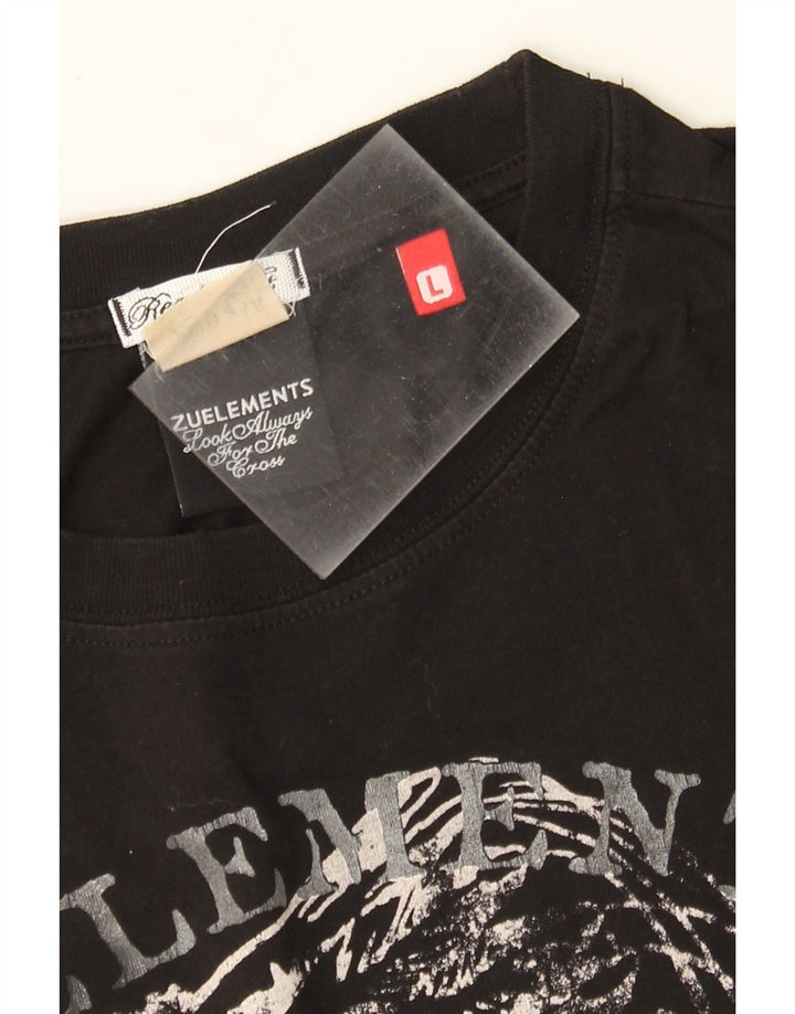 Zu Elements Mens Graphic T-Shirt Top Large Black
