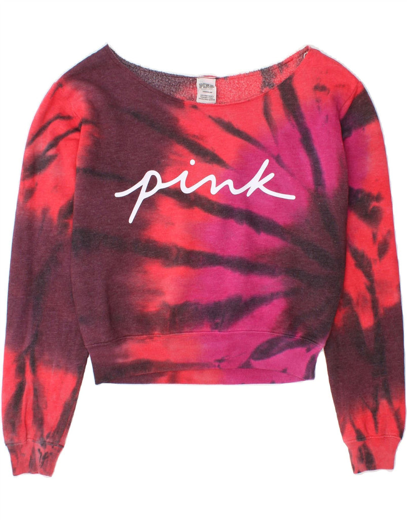 VICTORIAS SECRET Womens Crop Sweatshirt Jumper UK 10 Small Multicoloured Vintage Victorias Secret and Second-Hand Victorias Secret from Messina Hembry 