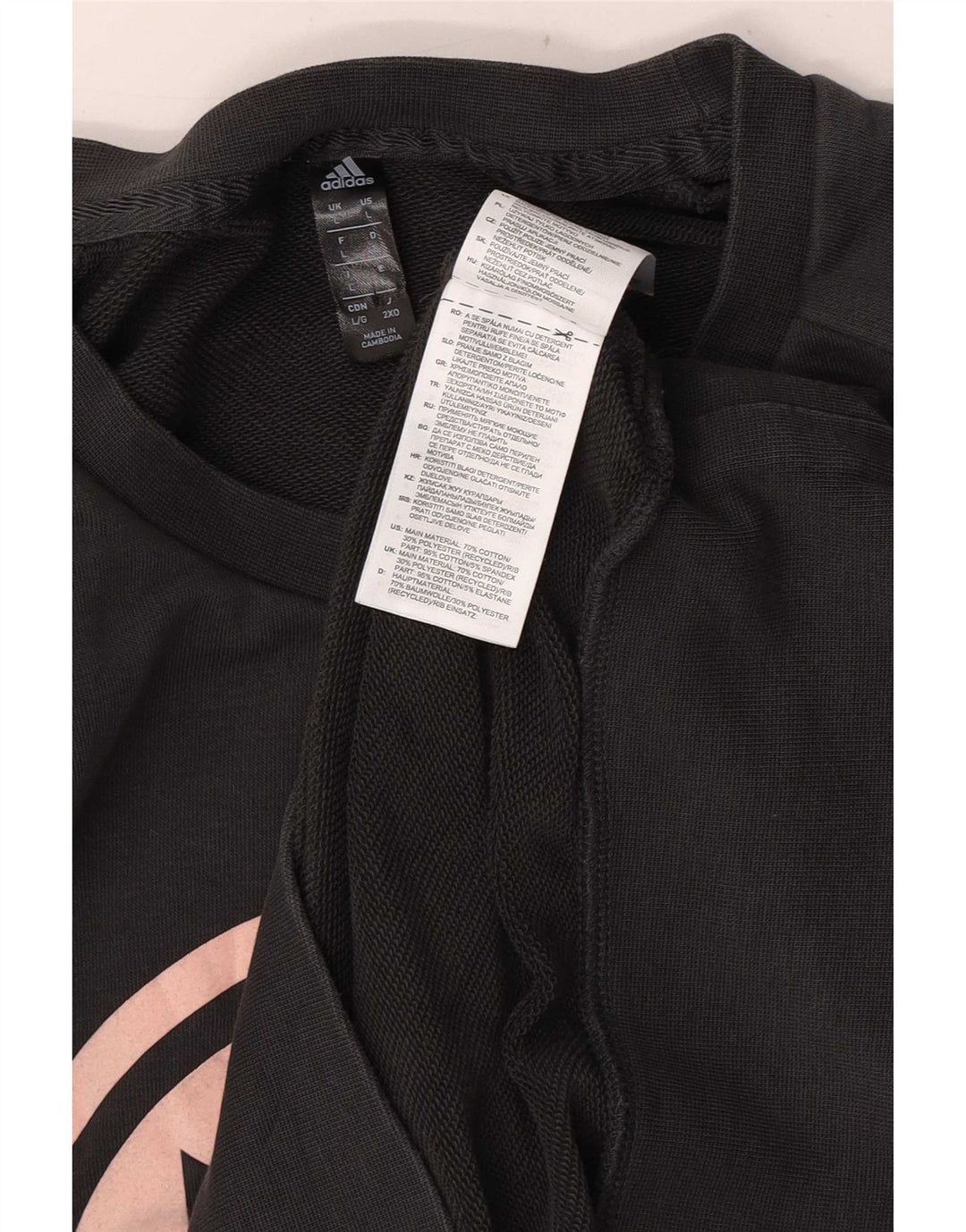 Adidas Mens Graphic Regular Fit Sweatshirt Jumper Large Grey Cotton