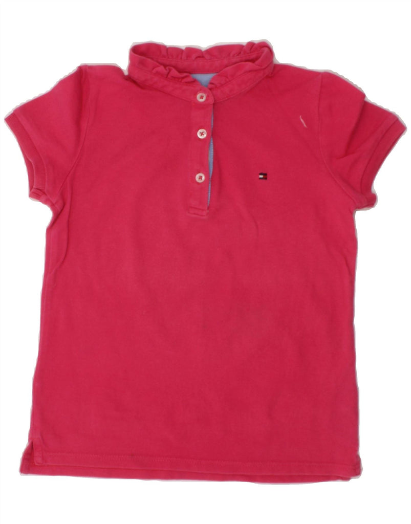 TOMMY HILFIGER Girls Polo Shirt 4-5 Years Pink Cotton Vintage Tommy Hilfiger and Second-Hand Tommy Hilfiger from Messina Hembry 