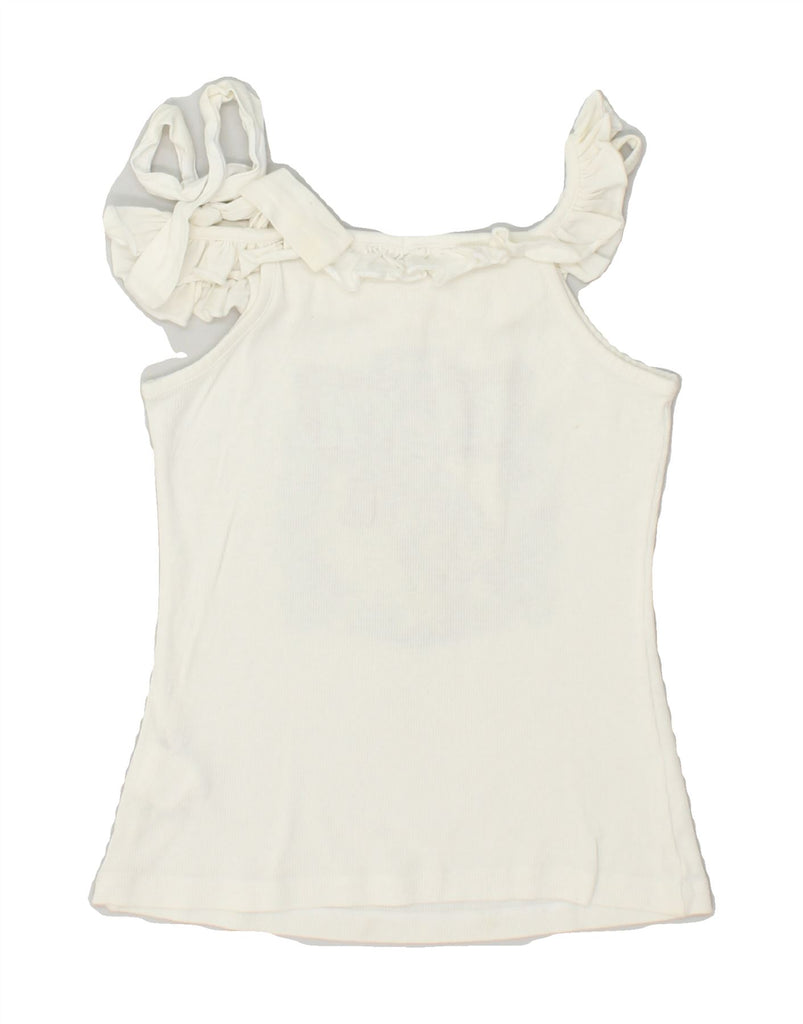 DOLCE & GABBANA Girls Graphic Cami Top 9-10 Years White Cotton | Vintage Dolce & Gabbana | Thrift | Second-Hand Dolce & Gabbana | Used Clothing | Messina Hembry 