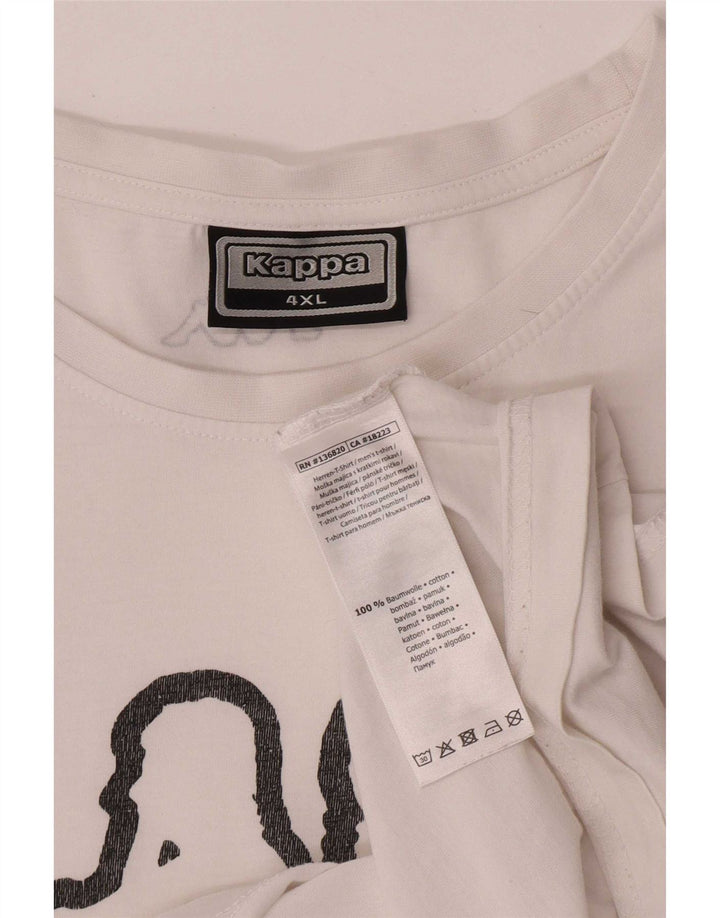 Kappa Mens Graphic T-Shirt Top 4XL White Cotton