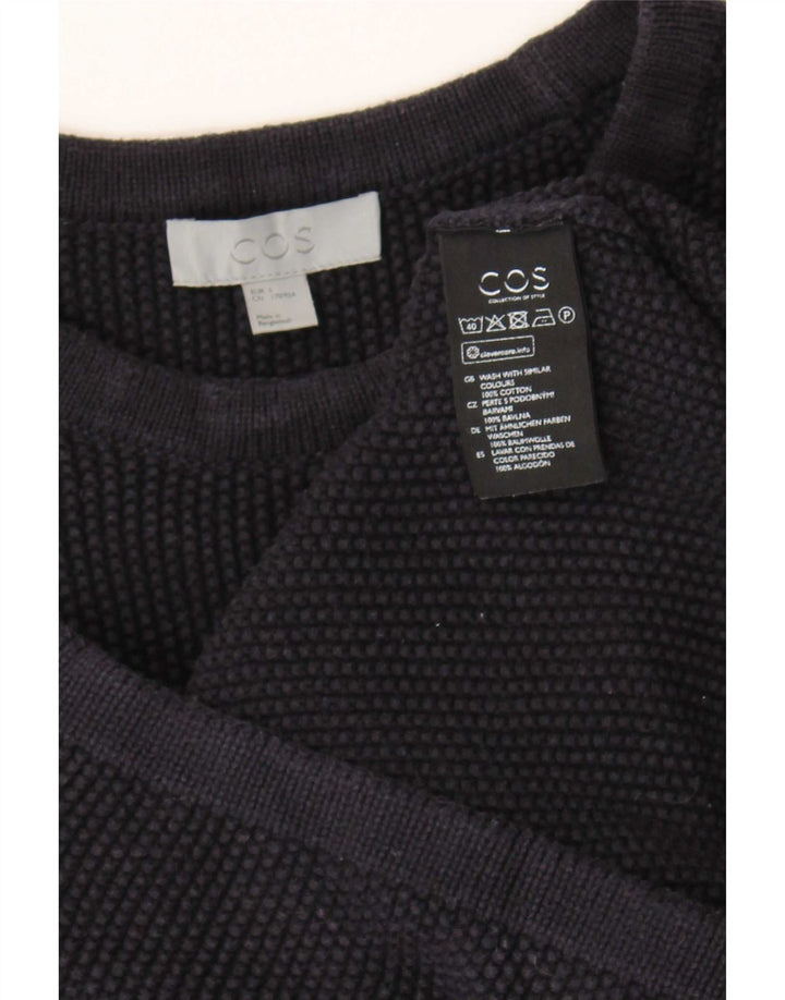 Cos Mens Boat Neck Jumper Sweater Small Navy Blue Cotton