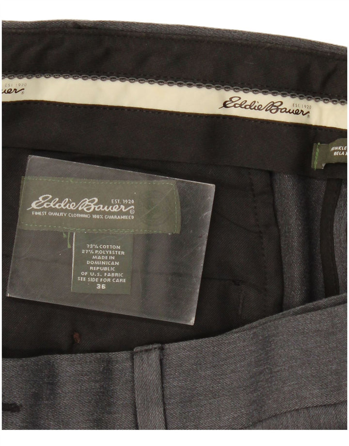 Eddie Bauer Mens Pegged Chino Trousers W36 L31 Grey Classic