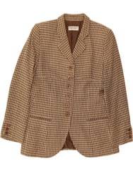 GIORGIO ARMANI Womens Blazer Jacket IT 48 XL Brown Houndstooth Classic