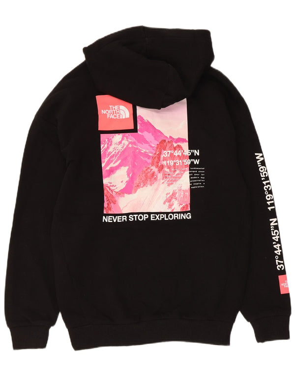 The North Face Womens Graphic Hoodie Jumper UK 10 Small Black Cotton