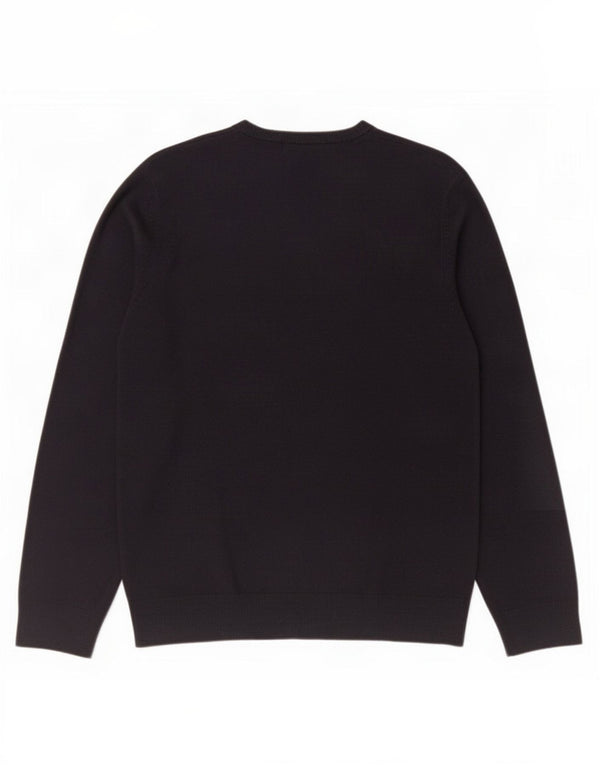 Marks & Spencer Mens Blue Harbour V-Neck Jumper Sweater Medium Navy Acrylic