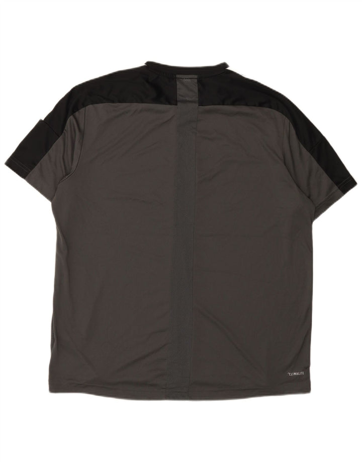 Adidas Mens T-Shirt Top XL Grey Colourblock Polyester