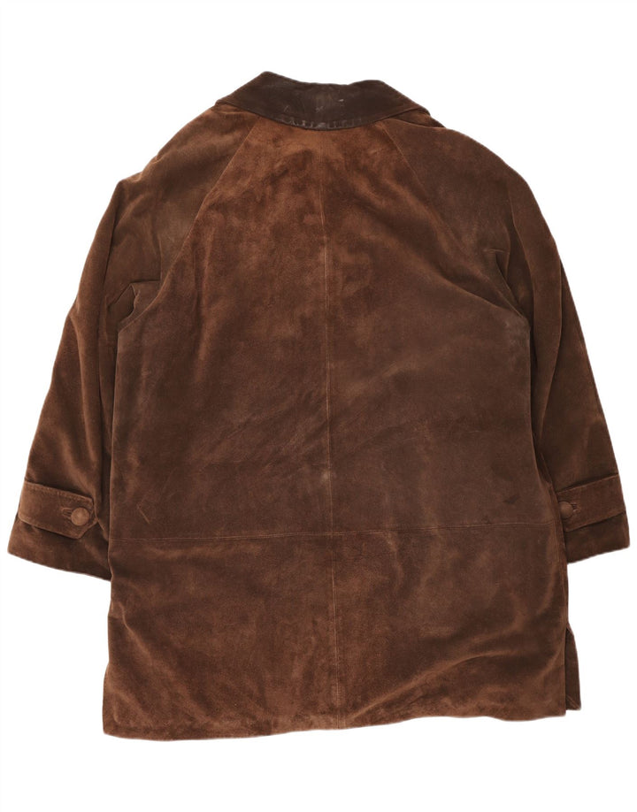 Vintage Womens Oversized Suede Windbreaker Coat UK 18 XL Brown