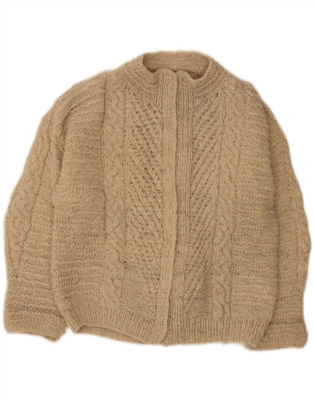 VINTAGE Womens Open Cardigan Sweater UK 18 XL Beige