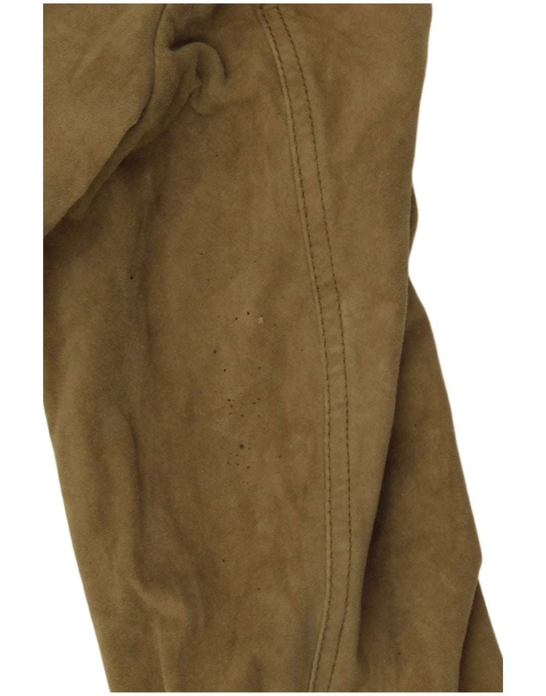 Aeronautica Militare Womens Crop Suede Jacket IT 42 Medium Khaki Leather