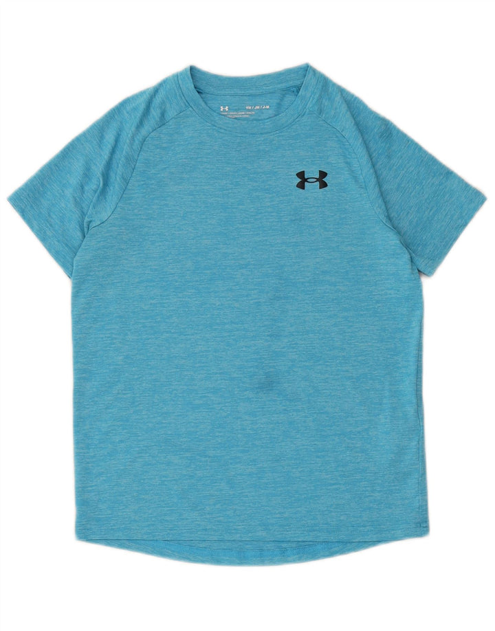 Under Armour Boys T-Shirt Top 9-10 Years Medium Blue Flecked Polyester