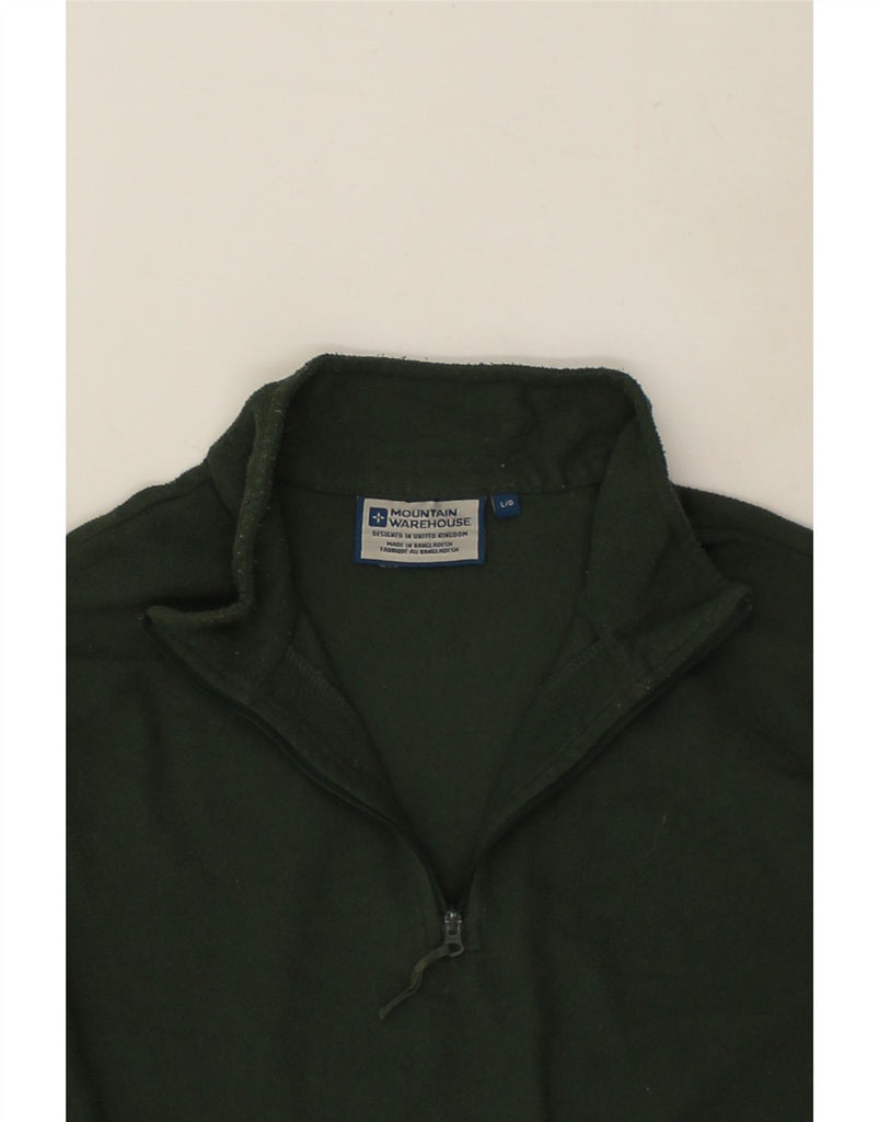 MOUNTAIN WAREHOUSE Mens Zip Neck Fleece Jumper Large Green Polyester | Vintage Mountain Warehouse | Thrift | Second-Hand Mountain Warehouse | Used Clothing | Messina Hembry 