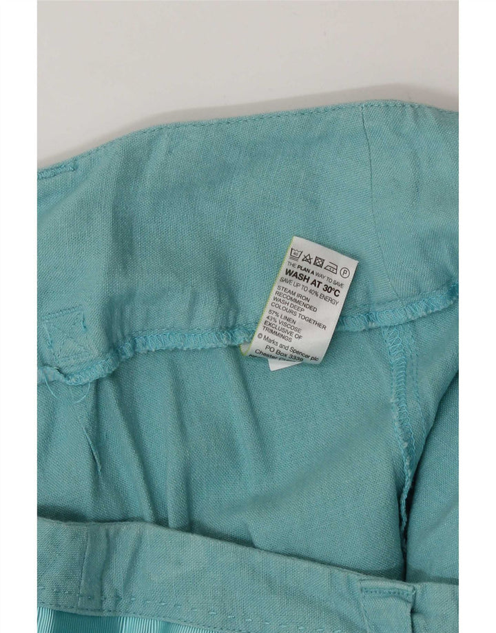 Marks & Spencer Womens Bermuda Chino Shorts UK 16 Large W34 Turquoise
