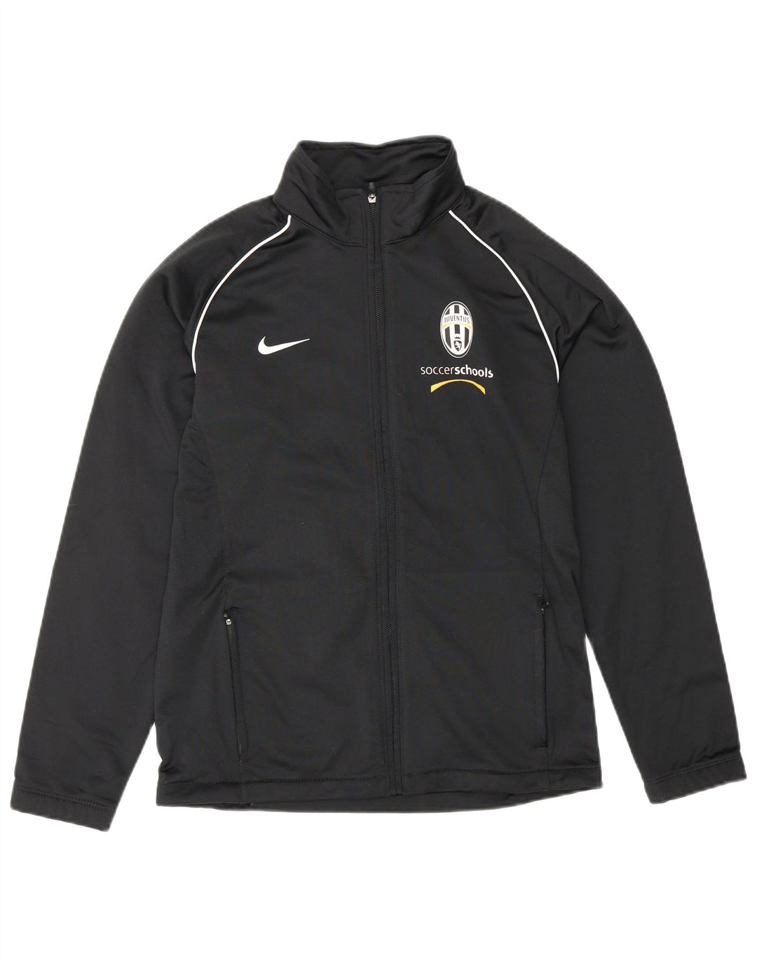 NIKE Boys Juventus Tracksuit Top Jacket 12-13 Years Large  Black Polyester Vintage Nike and Second-Hand Nike from Messina Hembry 