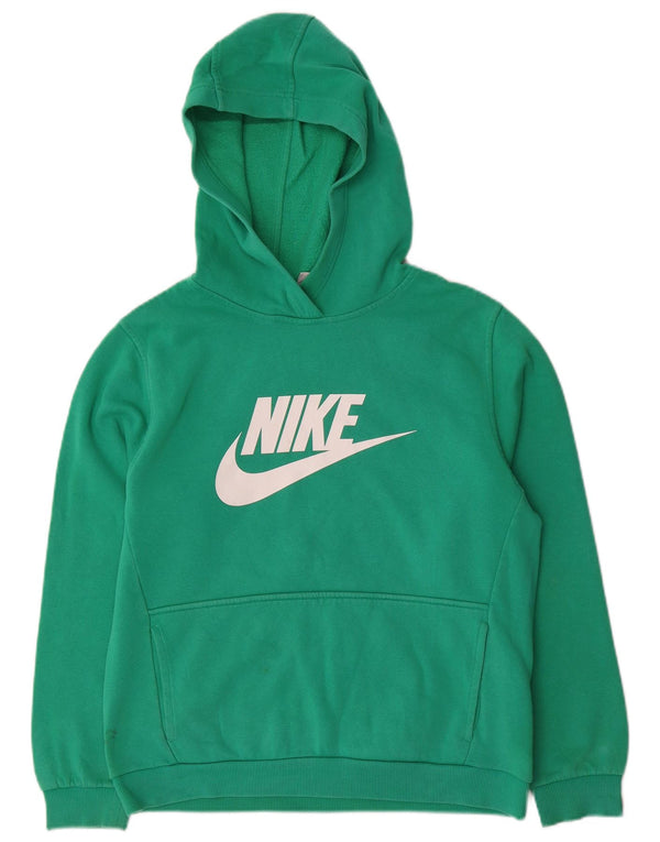 Nike Boys Graphic Hoodie Jumper 13-14 Years XL Green Cotton