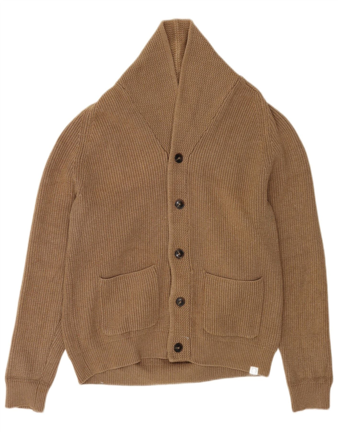 Marks & Spencer Mens Cardigan Sweater Medium Brown Polyester