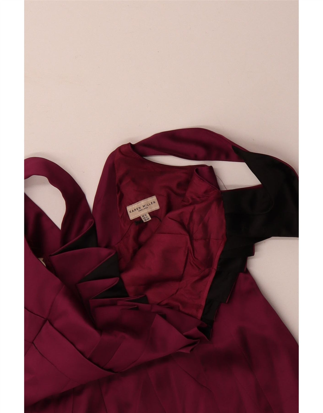 KAREN MILLEN Womens Sleeveless Bodycon Dress UK 16 Large Burgundy Acetate