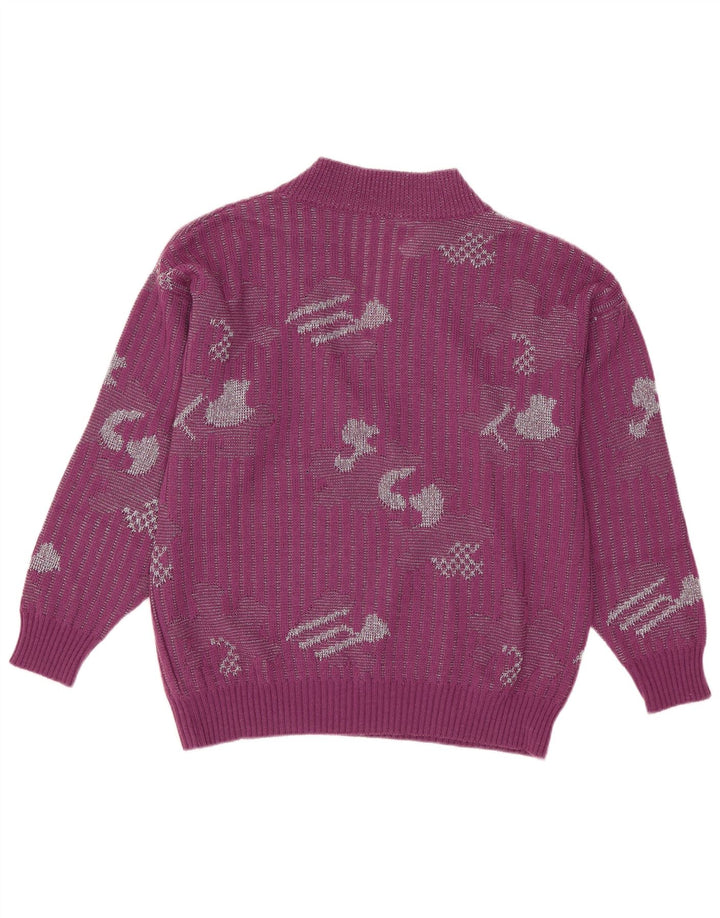 Vintage Womens V-Neck Jumper Sweater IT 44 Medium Purple Acrylic