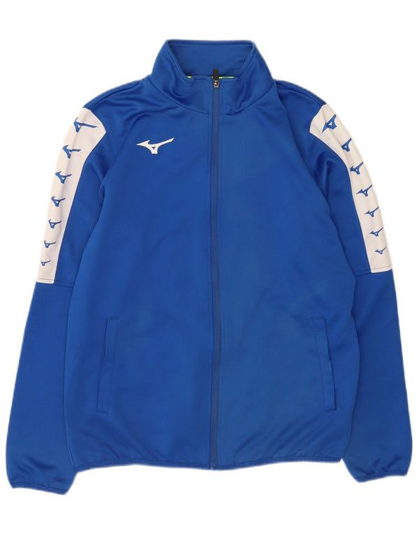 Mizuna Mens Graphic Tracksuit Top Jacket Medium Blue Colourblock Polyester