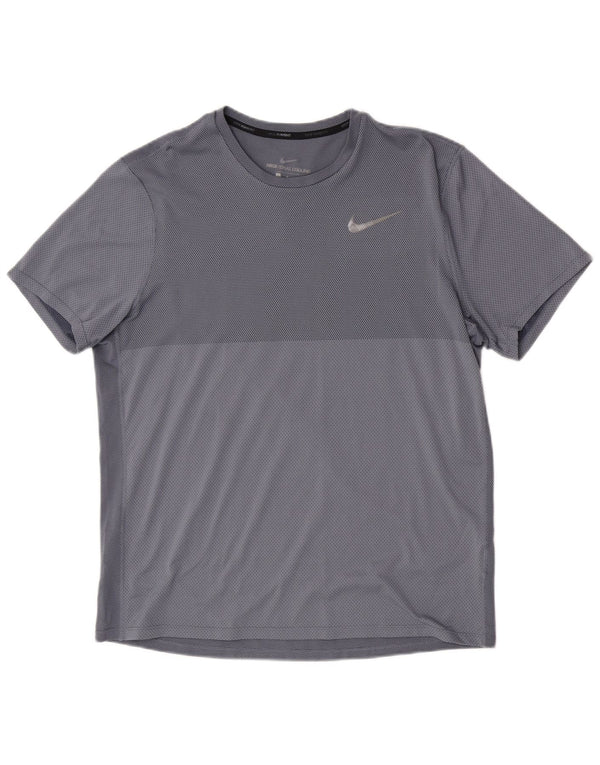 Nike Mens Short Sleeve T-Shirt Top Large Blue Flecked Polyester