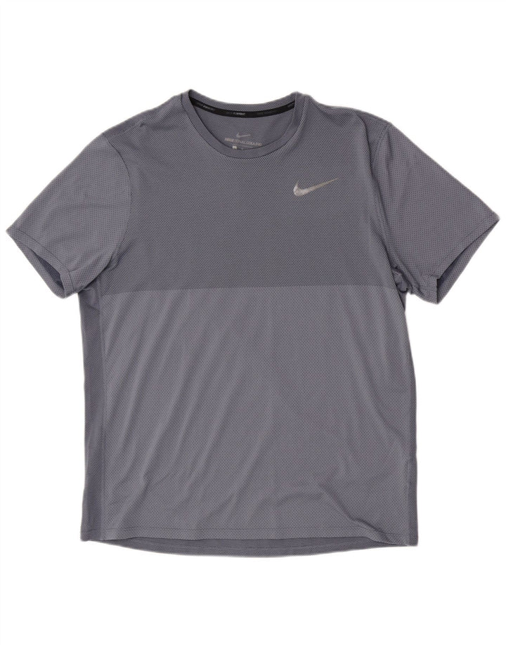 Nike Mens Short Sleeve T-Shirt Top Large Blue Flecked Polyester