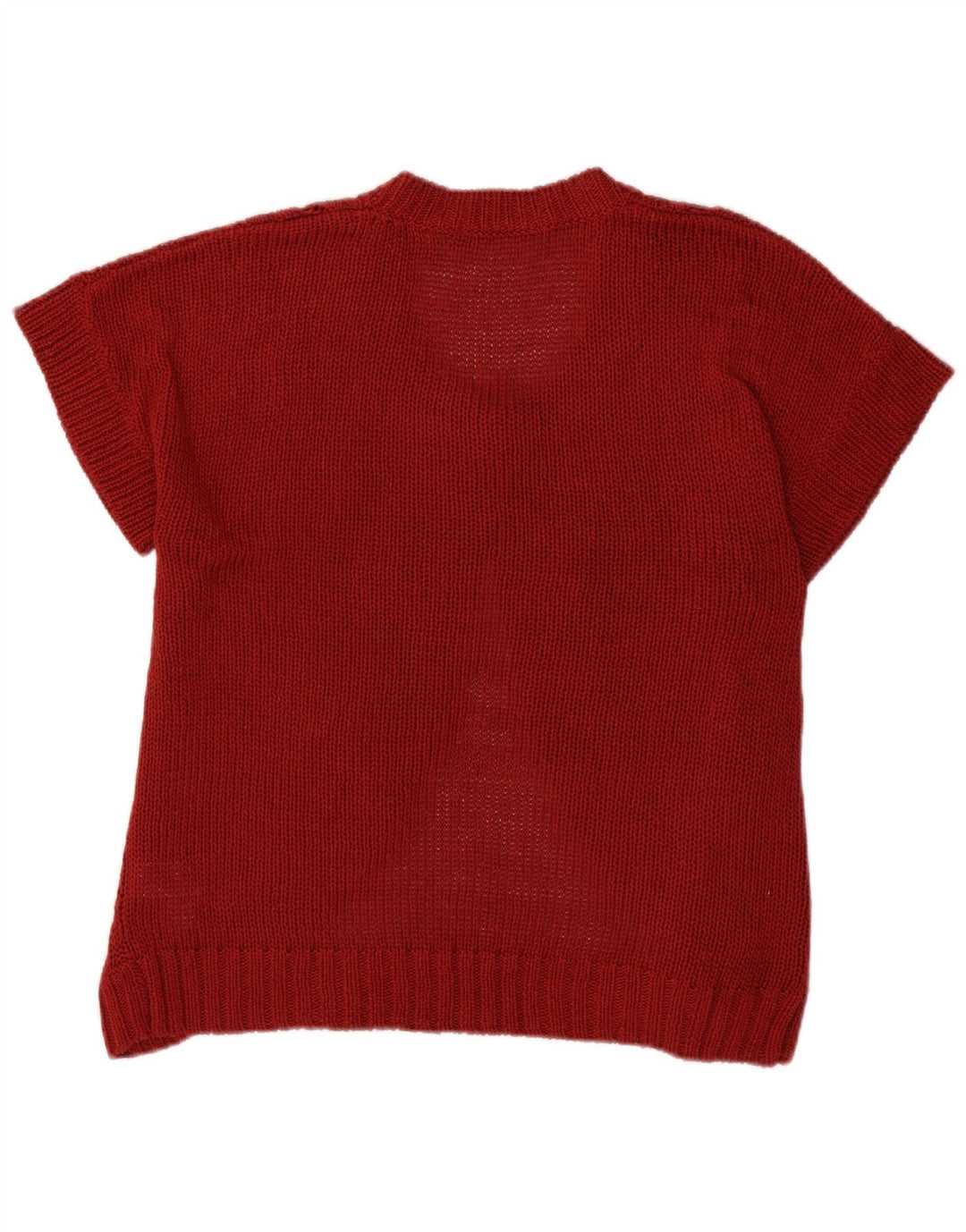 Marks & Spencer Womens Short Sleeve Cardigan Sweater UK 14 Large Red