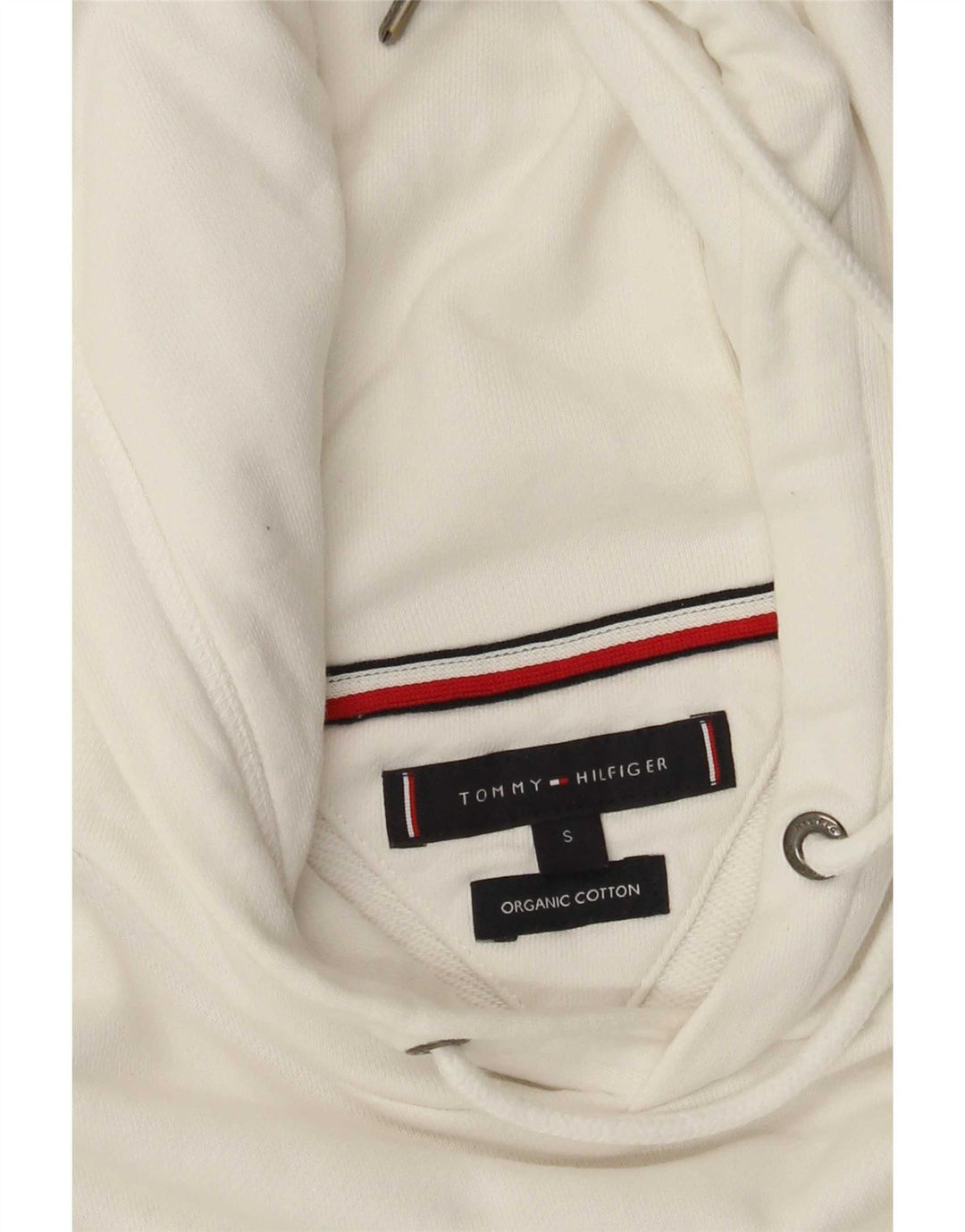 Tommy Hilfiger Mens Hoodie Jumper Small White Cotton