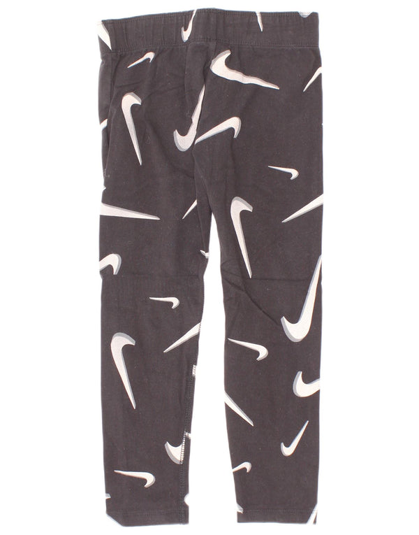 Puma Girls Tight Fit Graphic Leggings 6-7 Years XS Black Cotton