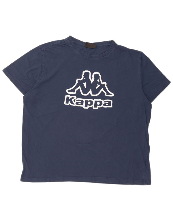 Kappa Mens Graphic T-Shirt Top 3XL Navy Blue Cotton