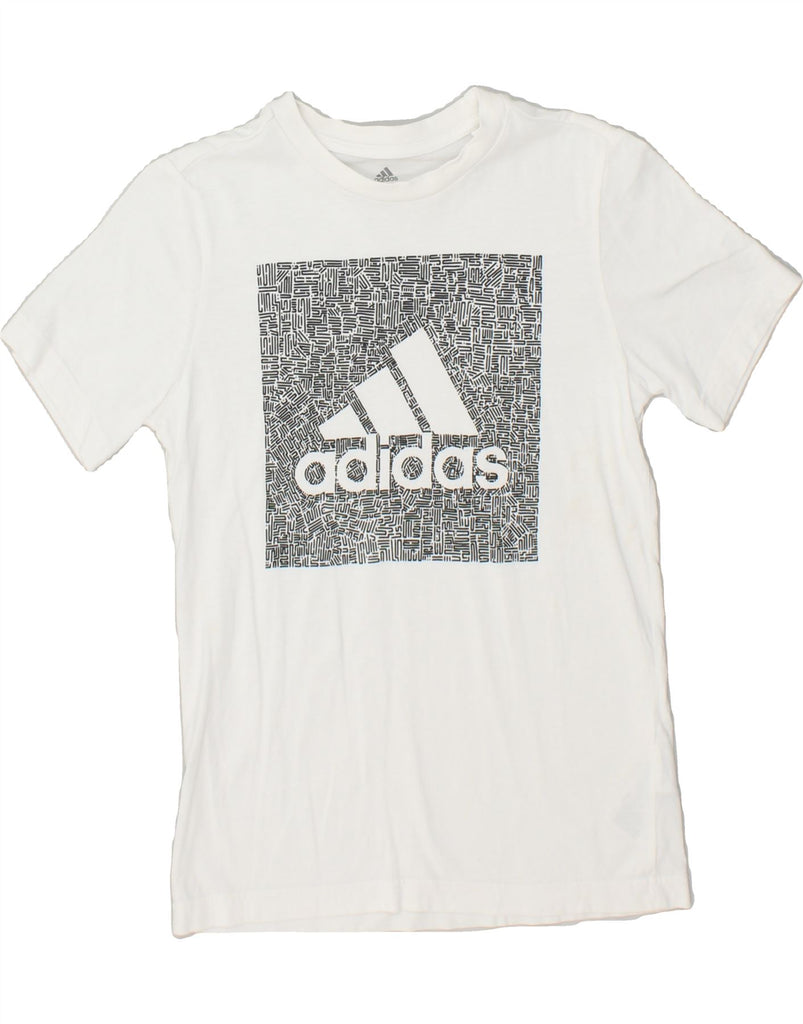 ADIDAS Girls Graphic T-Shirt Top 11-12 Years White Cotton | Vintage Adidas | Thrift | Second-Hand Adidas | Used Clothing | Messina Hembry 